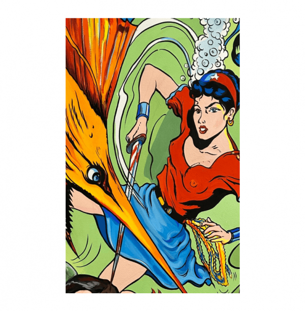 4. LA contemplacion de la pimavera,gouache on heavy paper,2024