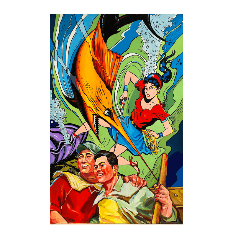 LA contemplacion de la pimavera,gouache on heavy paper,2024